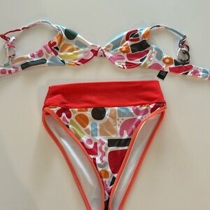 Beach riot two piece geo print great condition only worn once